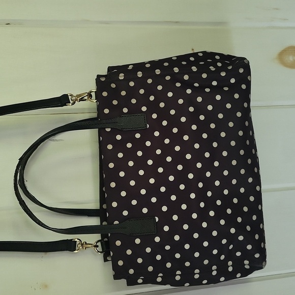 Kate Spade Loden Black Black White PolkaDot Detachable Strap Crossbody Bag - Picture 4 of 10